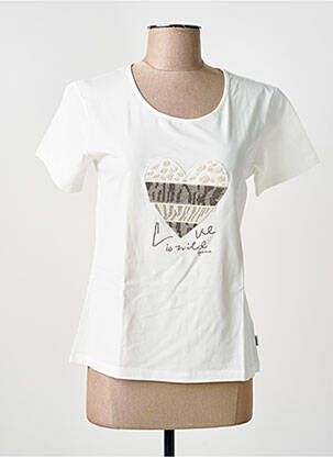 T-shirt sérigraphie avec strass manches courtes beige ANANKE femme