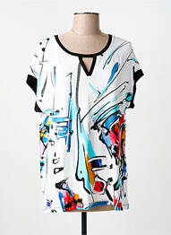 T-shirt imprimé fantaisie manches courtes blanc DOLCEZZA femme