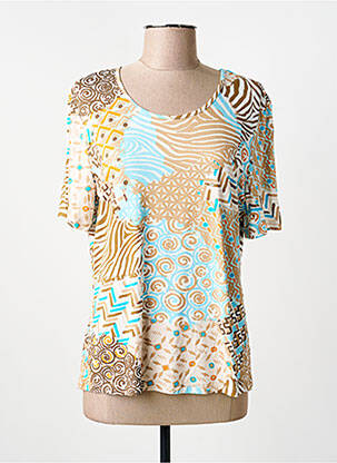 T-shirt stretch manches courtes beige BARBARA LEBEK femme