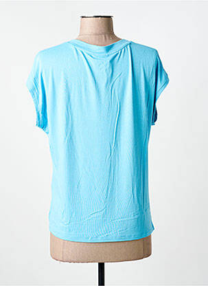 T-shirt sérigraphie avec strass manches courtes bleu BARBARA LEBEK femme