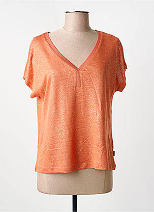 Top stretch manches courtes orange ANANKE femme