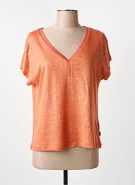 Top stretch manches courtes orange ANANKE femme