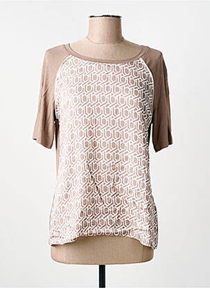T-shirt coupe droite manches courtes marron TUZZI femme