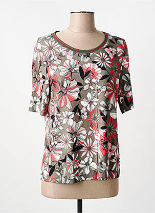 T-shirt stretch manches courtes vert FRANK WALDER femme