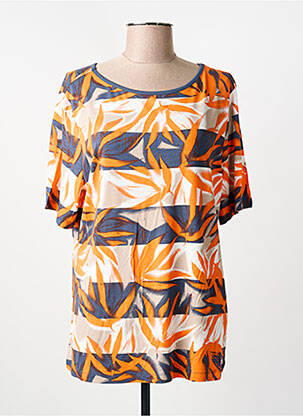T-shirt imprimé fantaisie manches courtes orange BARBARA LEBEK femme