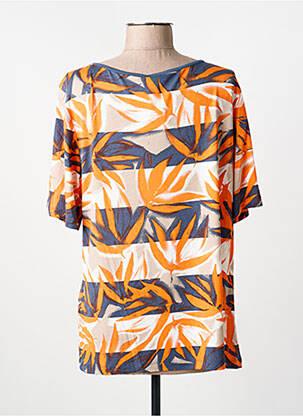T-shirt imprimé fantaisie manches courtes orange BARBARA LEBEK femme