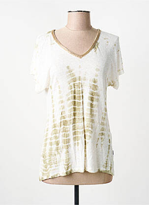 T-shirt col v manches courtes vert ANANKE femme