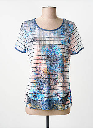 T-shirt sérigraphie manches courtes bleu MERI & ESCA femme
