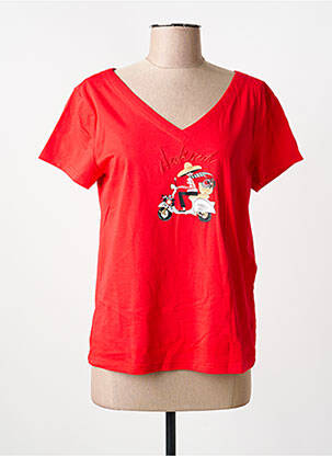 T-shirt coupe droite manches courtes rouge ANANKE femme