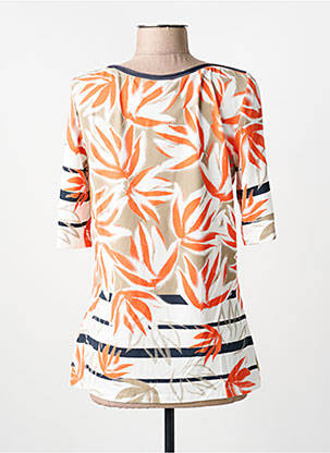 T-shirt imprimé fantaisie manches courtes orange BARBARA LEBEK femme