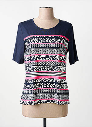 T-shirt manches mi-longues manches courtes bleu FRANK WALDER femme