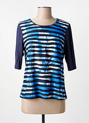 T-shirt stretch manches courtes bleu BARBARA LEBEK femme
