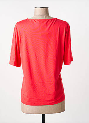 T-shirt col v manches courtes rouge FRANK WALDER femme