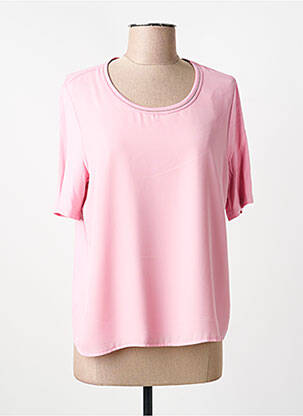 T-shirt coupe droite manches courtes rose FRANK WALDER femme