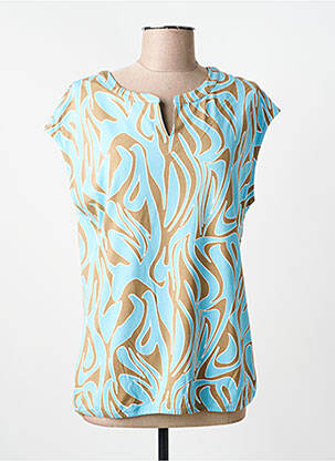 T-shirt imprimé fantaisie manches courtes bleu BARBARA LEBEK femme