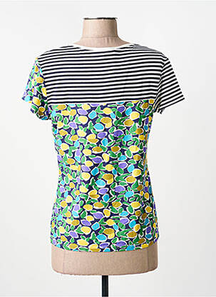 T-shirt col v manches courtes bleu OLIVIER PHILIPS femme