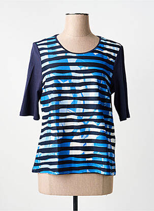 T-shirt stretch manches courtes bleu BARBARA LEBEK femme