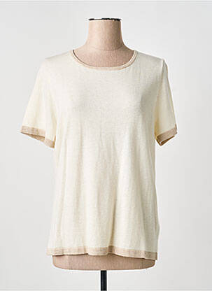 Top tissage jersey manches courtes beige ANANKE femme