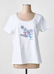 T-shirt sérigraphie avec strass manches courtes blanc ANANKE femme