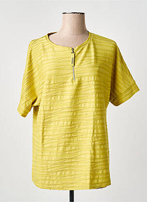 T-shirt manches mi-longues manches courtes vert FRANK WALDER femme