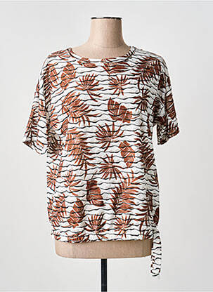 T-shirt stretch manches courtes marron FRANK WALDER femme