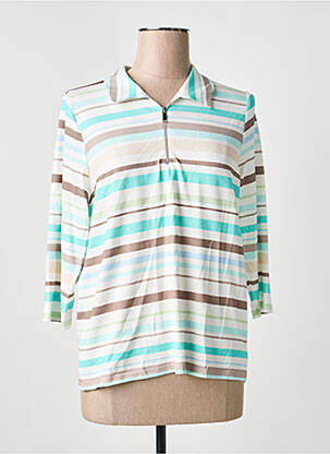 T-shirt manches 3/4 manches 3/4 bleu FRANK WALDER femme