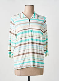 T-shirt manches 3/4 manches 3/4 bleu FRANK WALDER femme