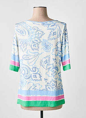 T-shirt stretch manches courtes bleu BARBARA LEBEK femme