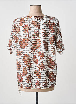 T-shirt stretch manches courtes marron FRANK WALDER femme