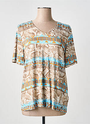 T-shirt imprimé fantaisie manches courtes marron BARBARA LEBEK femme