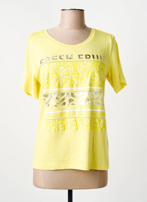 T-shirt sérigraphie avec strass manches courtes jaune TUZZI femme