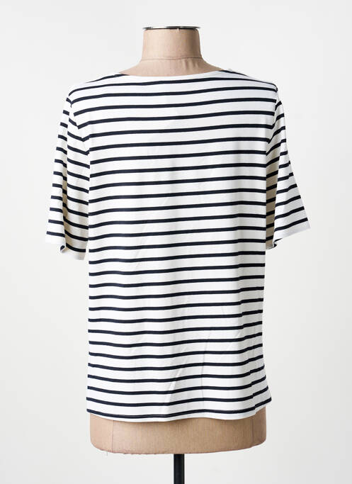 T-shirt col v manches courtes bleu FRANK WALDER femme