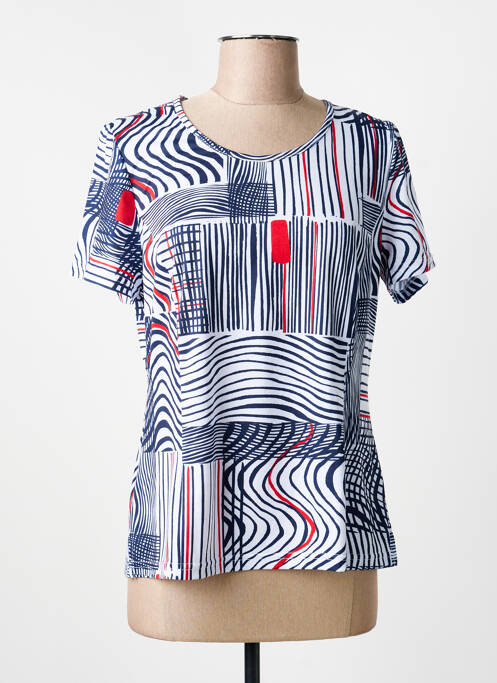 T-shirt stretch manches courtes bleu GUY DUBOUIS femme