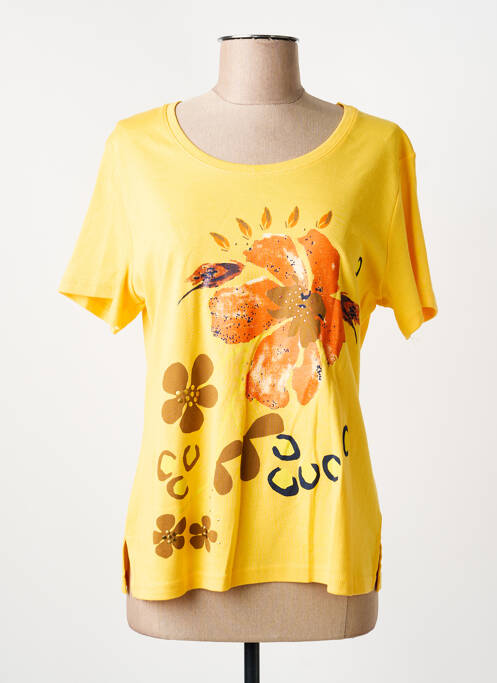 T-shirt sérigraphie manches courtes orange GUY DUBOUIS femme