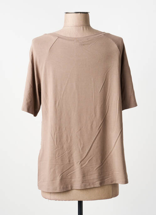 T-shirt manches mi-longues manches courtes marron TUZZI femme