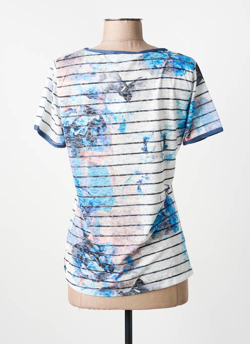 T-shirt sérigraphie manches courtes bleu MERI & ESCA femme