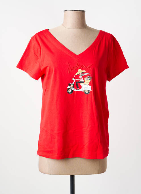 T-shirt coupe droite manches courtes rouge ANANKE femme