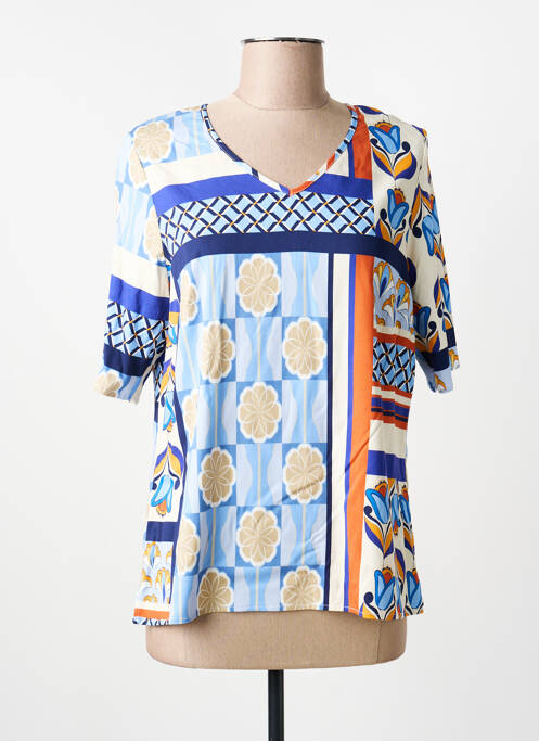 T-shirt imprimé fantaisie manches courtes bleu GREGORY PAT femme