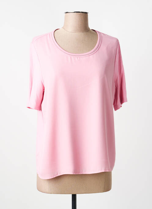 T-shirt coupe droite manches courtes rose FRANK WALDER femme