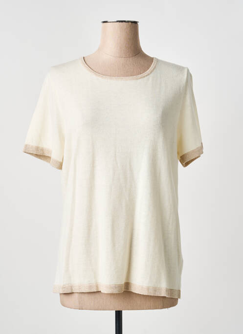 Top tissage jersey manches courtes beige ANANKE femme