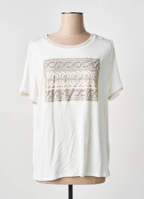T-shirt coupe droite manches courtes beige TUZZI femme