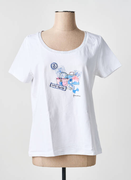 T-shirt sérigraphie avec strass manches courtes blanc ANANKE femme