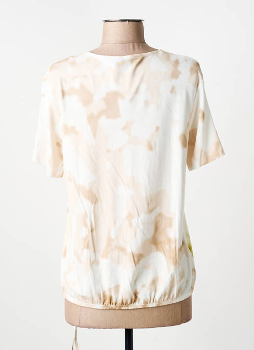 T-shirt col v manches courtes beige FRANK WALDER femme