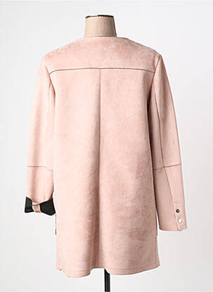 Manteau long fermeture pressionnée sans capuche rose PAUPORTÉ femme