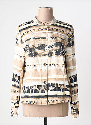 Veste casual col rond beige FRANK WALDER femme