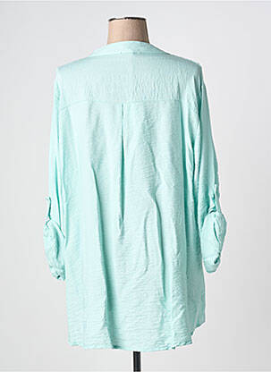 Blouse imprimé fleurs manches longues bleu MADE IN ITALY femme