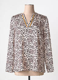 Top imprimé fantaisie manches longues beige BARILOCHE femme