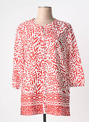 Chemisier coupe droite manches longues rouge BARBARA LEBEK femme