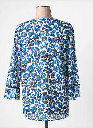 Blouse tissage popeline manches longues bleu BARBARA LEBEK femme
