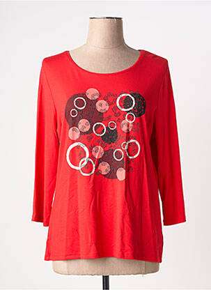 Top tissage jersey manches longues rouge BARBARA LEBEK femme